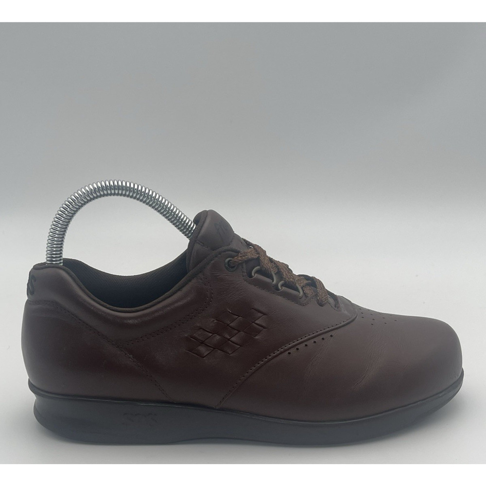 SAS Free Time Shoes Womens 7.5 W W Brown Leather Lace Up Comfort Casual